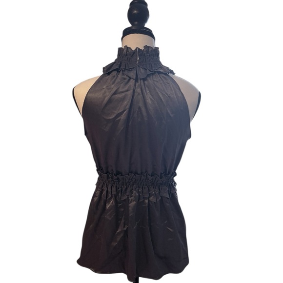 Max Studio Gray Ruffle Halter Top - Picture 2 of 3